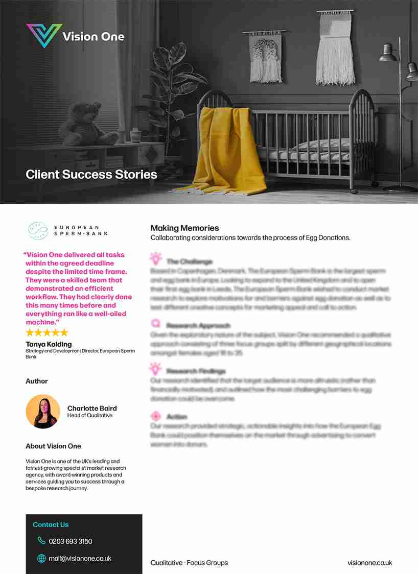 European Sperm Bank Vision One Case Study