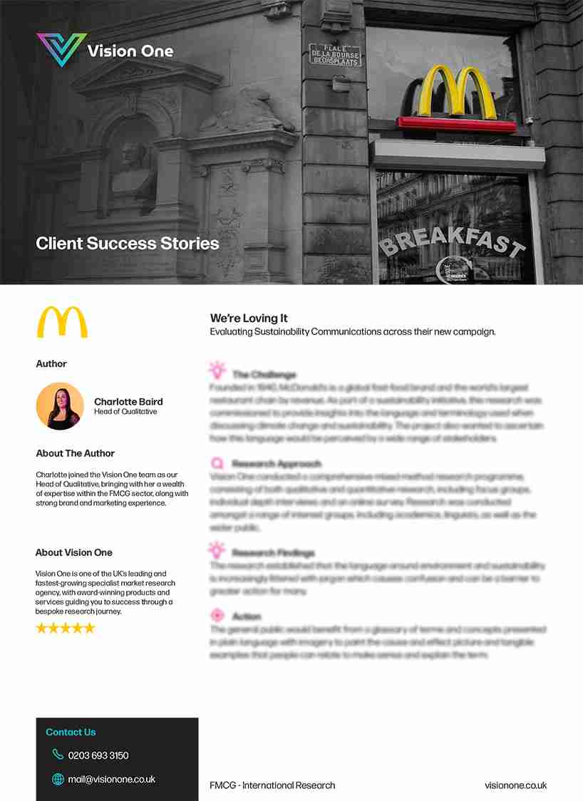 McDonalds Vision One Case Study