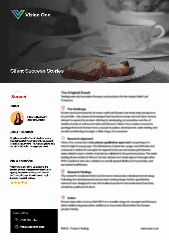 Soreen Case Study Vision One