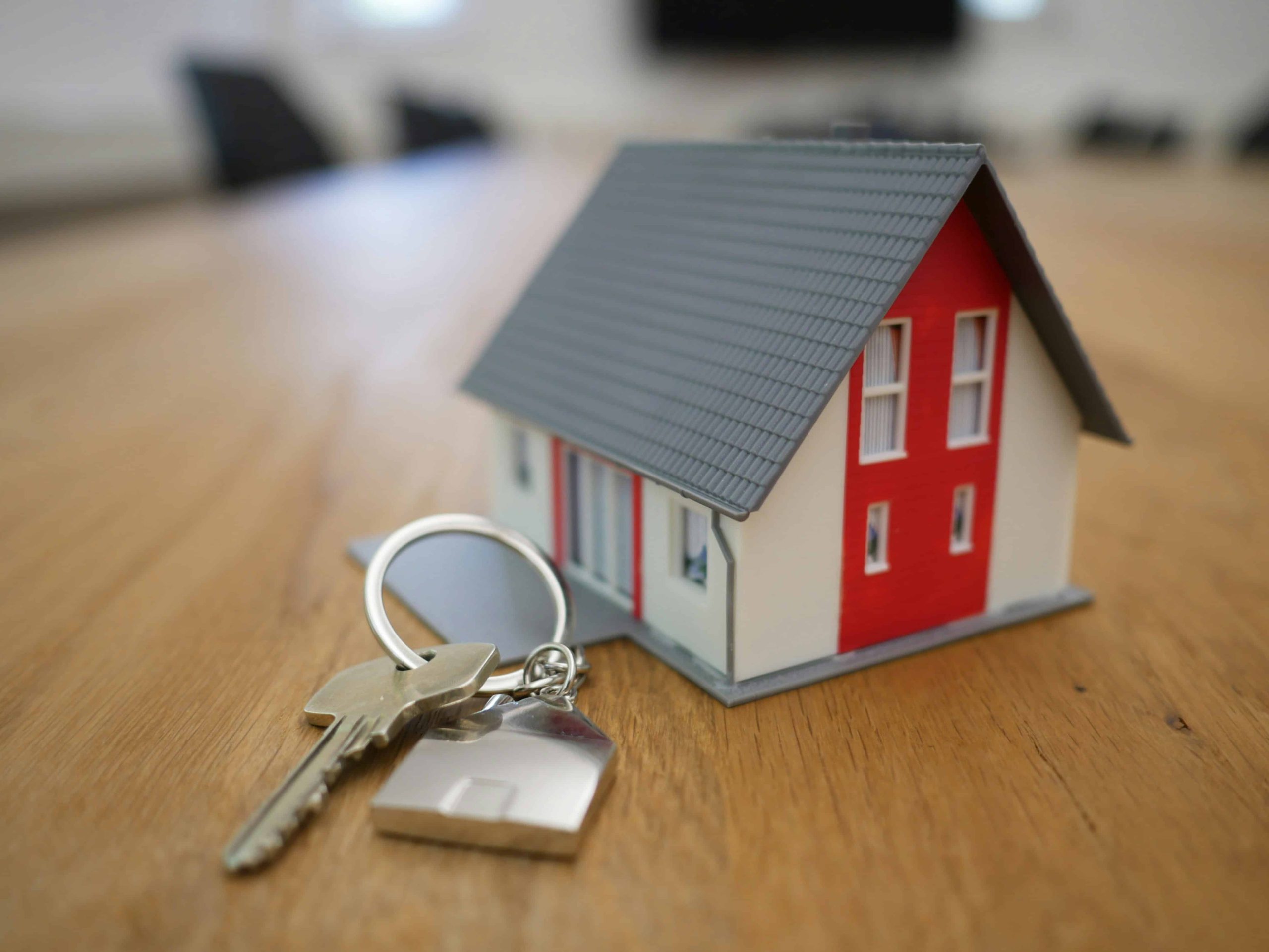 A small toy house with keys